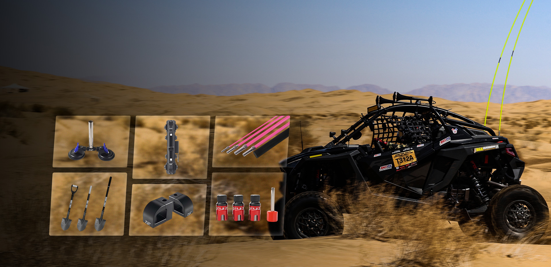 THE FOUNDER OF PROFESSIONAL OFFROAD FLAG WHIP WITH UNBREAKABLE FLAG