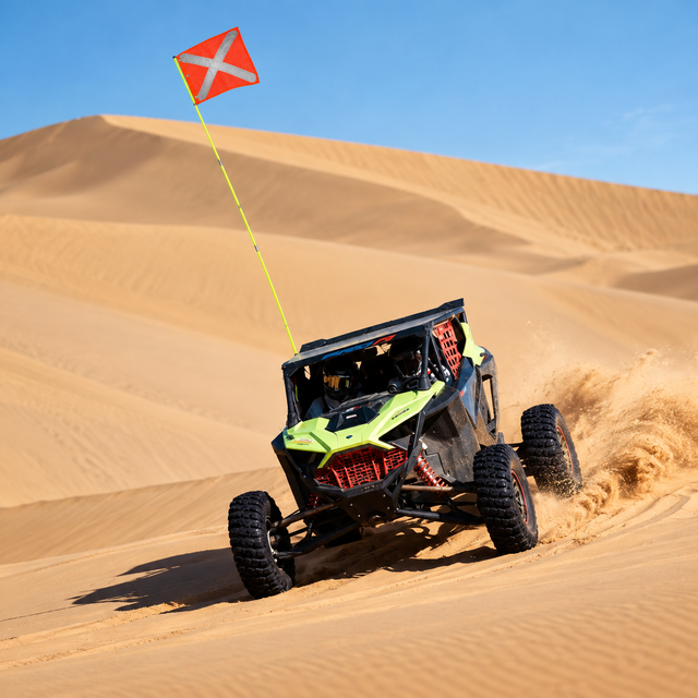 ZYZ Heavy Duty Reflective Dune Safety Flag for UTV ATV Off Road Vehicles